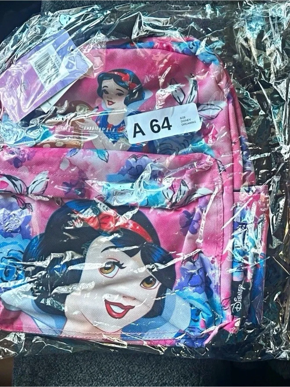 Disney Pink Blue Snow White Floral Backpack